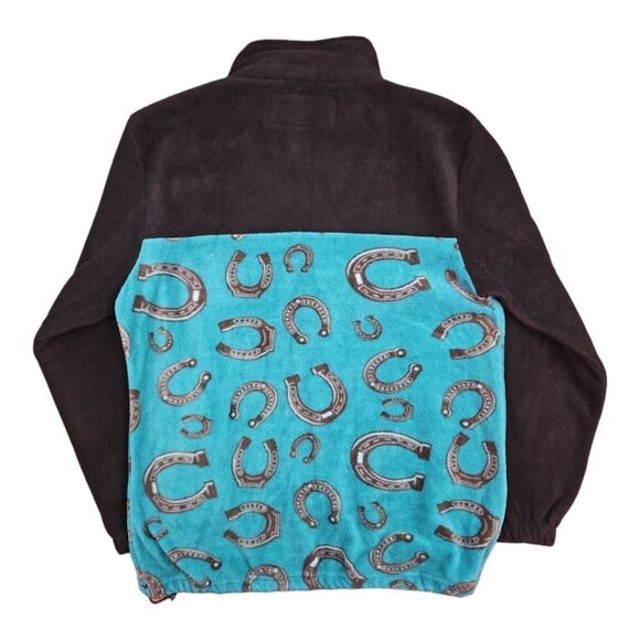 Trail Crest Womens Western Horseshoe Print Fleece Jacket Size M - Picture 2 of 5